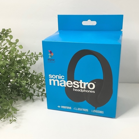 DIGITAL BASICS Sonic Maestro Stereo Headphones Black NEW - Picture 1 of 7